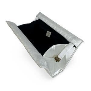 Vintage Facile White Lace Satin Evening Clutch – 1950s–60s Made in USA